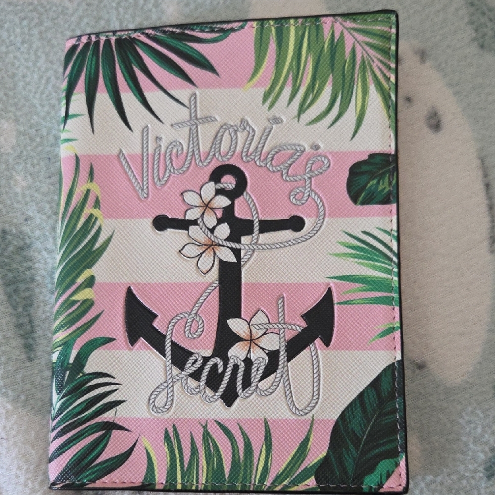 Victoria's Secret Pink and White Anchor Passport Wallet